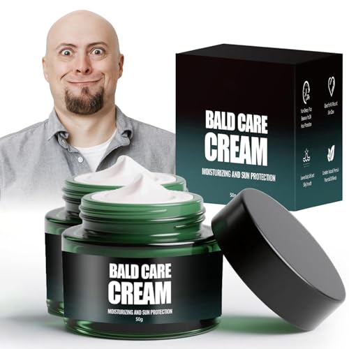 2 Stück Glatzencreme, Kopfhaut Pflege, Moisturizing and Repairing Skinhead Care, Natürlicher Anti-Shine-Effekt, Gegen Hautirritationen und Rasurbrand, Premium-Pflege für Glatzenträger, 50ml