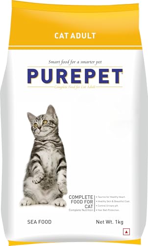 Image of Purepet Adult Dry Cat Food Sea Food Flavour, 1 kg Pack
