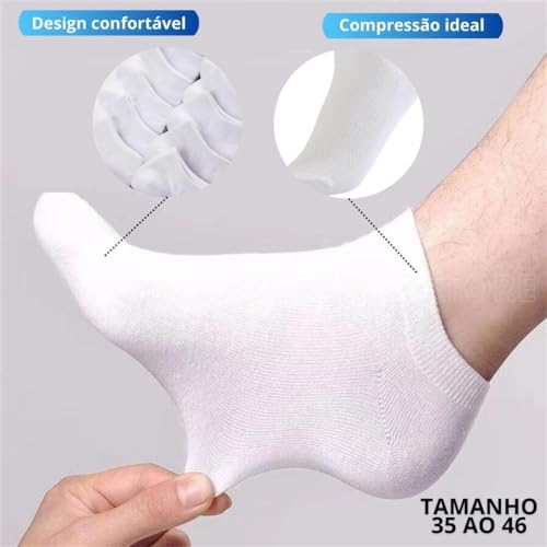 Kit 12 Pares Meia Soquete Cano Curto Unissex Veste do 40 ao 46 -Thee Brothers (Médio/Grande, Preto)