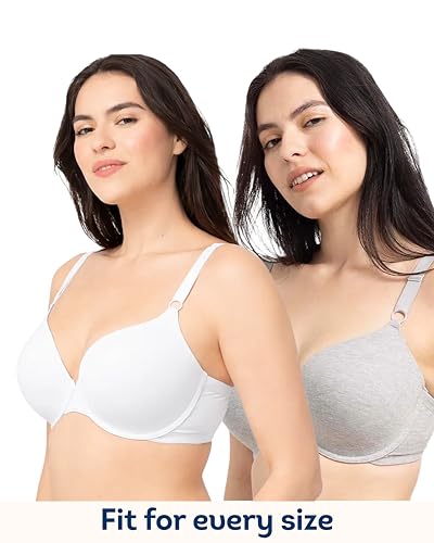 Image of Fruit of the Loom Women's Smooth Cotton T-Shirt Bra - Ultra-Soft, Flexible, and Invisible Under Tees