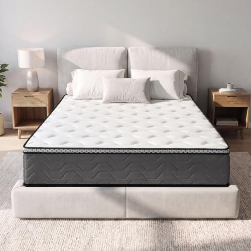 DEWINNER Colchón 105x190 | Altura 27cm | Colchón Viscoelástico | Muelles Ensacados | Firmeza Media-Alta | Absorbente y Transpirable | Confort Ergonómico y Transpirable | 7 Zonas Confort