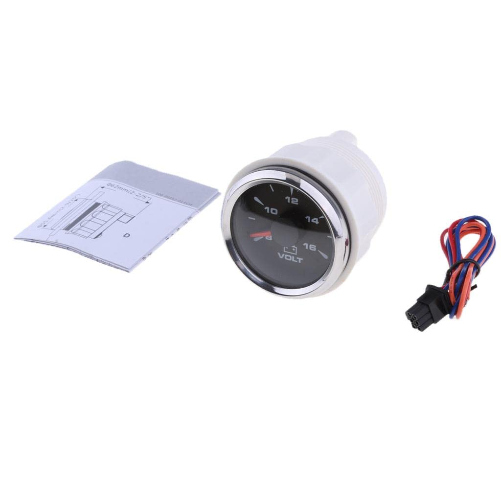 CALANDIS™ 52mm 2" Car Boat Marine Voltmeter Gauge Meter Black Face & Chrome Ring | Parts & Accessories | Boat Parts | Electrical & Lighting-image-27