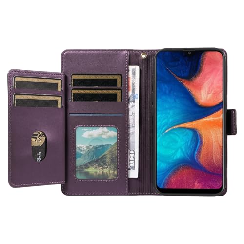 Étui portefeuille Samsung A20/A30 en simili cuir violet tendance avec porte-cartes chic