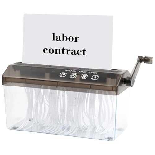 Ehuihuan Aktenvernichter Hand, Schredder Aktenvernichter Mini, Aktenvernichter Klein Manuell, Papierschredder Handkurbel, Hand Paper Shredder, A4 Papierzerkleinerer für Büro Schule Zuhause