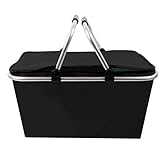 Einkaufskorb mit Aluminiumrahmen 24x28x48 cm / 25 Liter Shopper in Schwarz