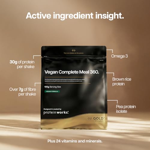 Protein Works | Vegan Complete Meal 360 - GOLD Innovation, Award-Winning Vegan Protein Meal Replacement Shake, Premium Plant-Based Ingredients, Vitamins & Minerals, Strawberries n Cream, 5 Meals, 500g - Image 4