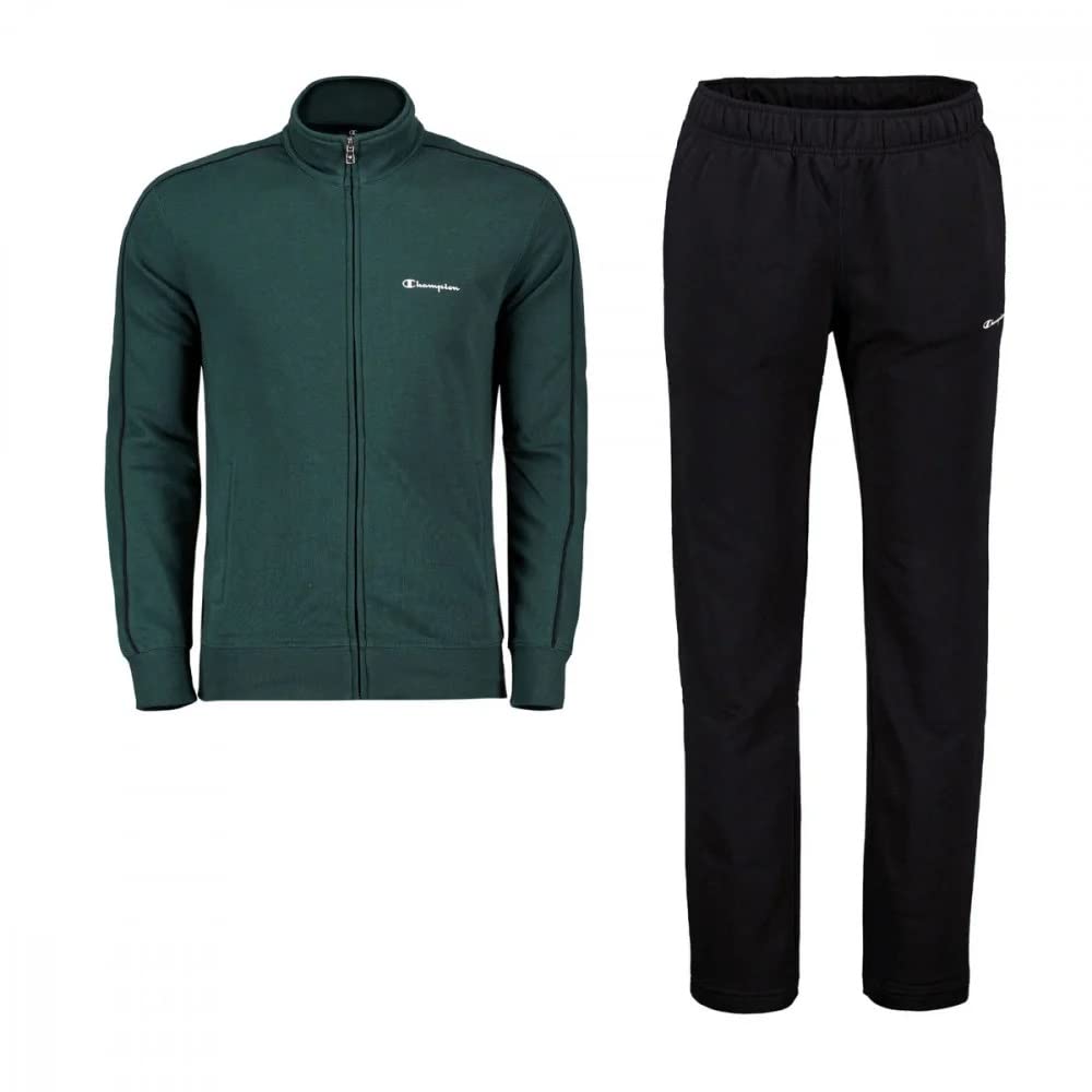 Champion tuta da ginnastica uomo P-E garzata art.217411 (xxl, gs514 verde/nero)