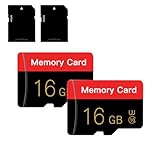 2 Pack Micro Memory Card 16 GB with Adapter, C10/U3/UHS-I/A1, TransFlash Card, TF Card for Camera, Smartphone, Tablet, Drone (Red 16GB *2)