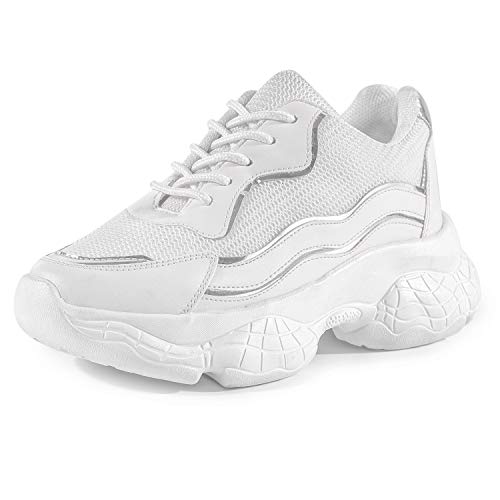 Vendoz Women Premium White Casual Shoes Sneakers - 39 EU