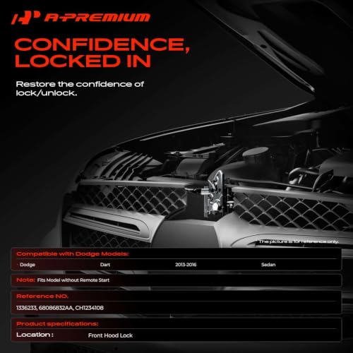 Image of A-Premium Hood Latch Lock Compatible with Dodge