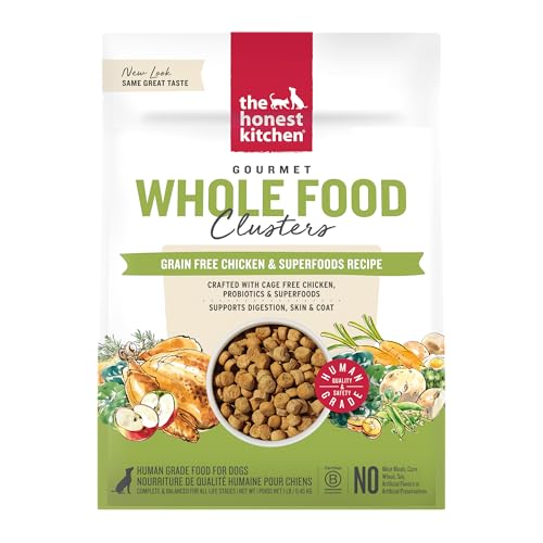The Honest Kitchen Human Grade Whole Food Clusters Grain Free Chicken Dry Dog Food, 1 lb Trial Pouch