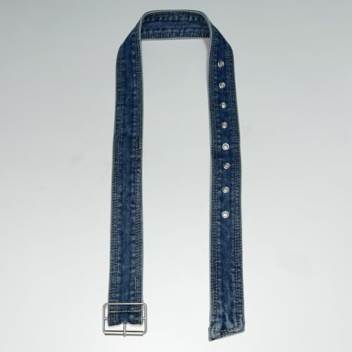 Women's Girl's Denim Waist Belt with Metal Buckle Waistband for Dress/Shirt/Pants Waist Strap Band Casual Vintage4