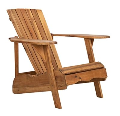 Safavieh Patio Collection Hampton Adirondack Acacia Wood Chair, Natural