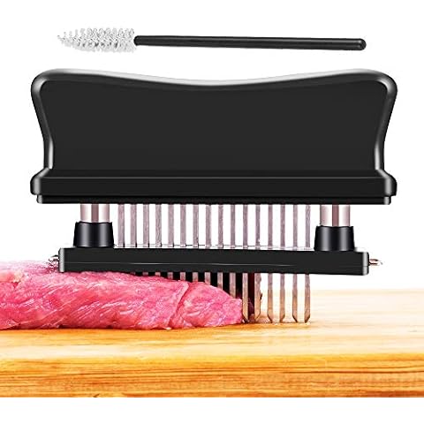Yokgrass Meat Tenderizer Tool, with 48 Stainless Steel Sharp Needle Blade and Cleaning Brush, Heavy Duty Cooking machine for Tenderizing Beef, Turkey, Chicken, Steak, Veal, Pork, Fish Cover