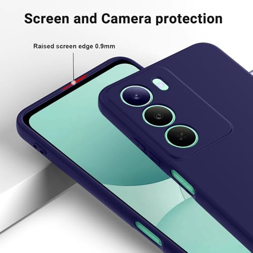 Image of Casotec Back Cover Compatible with Realme P4x 5G | Full Camera Protection | Premium Liquid Silicon Case | Flexible Bumper Case for Realme P4x 5G (Dark Blue)