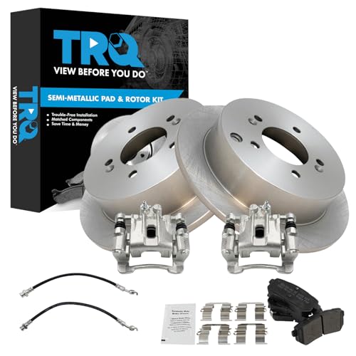 Image of TRQ Rear Brake Pad & Rotor Kit Semi-Metallic Compatible with 2010-2015 Hyundai Tucson 2011-2016 Kia Sportage