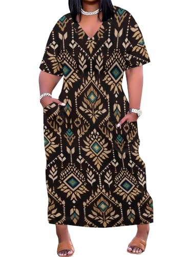 Image of PinkPatty Women's Plus Size V Neck 3 /4 Sleeve Wrap Maxi Dress with Belt | Boho floral wrap maxi dress with belt for vacations, weddings, parties, church, dinners, and everyday elegant wear