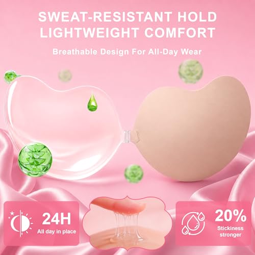 Image of Sticky Bra Push Up Lift Invisible Adhesive Bra Strapless Backless for Women