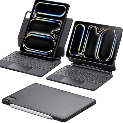 ESR iPad Pro 11 Inch (M5/M4, 2025/2024) Case with Keyboard, Pro 11(5th Gen) Keyboard Case with Easy-Set Magnetic Stand, Portrait/Landscape Modes, Removable Protective Case, Rebound 360 Series, Black option