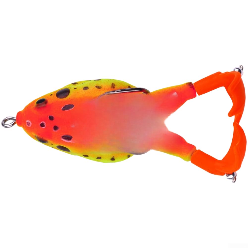 Rotating Leg Frog Bait for Bass Fishing Featuring Floating Construction and Long Casting Performance in Fresh or Salt Water (FO037-9)