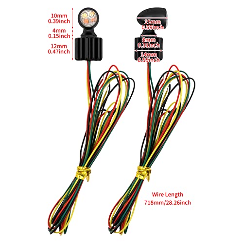 Clignotant LED moto universel avec feu stop intégré de course - 7