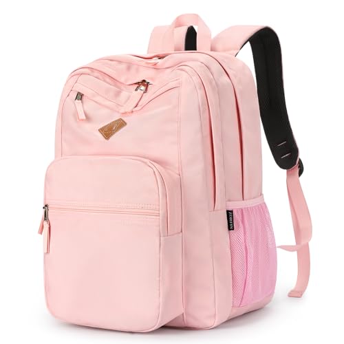 Image of ZORFIN 26L Backpack for College, and Travel: Water Resistant Bookbag - Pink