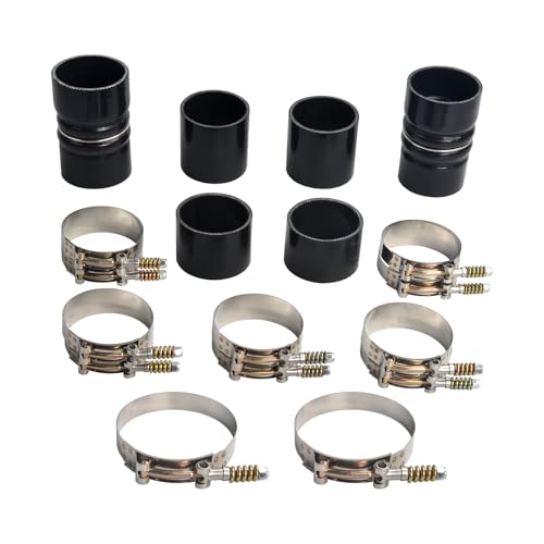 Best Intercooler Boots for 7.3 Powerstroke: Top Picks 15 TBAPFS Black Turbo Intercooler CAC Hose Boot Kit with T Bolt Clamp Compatible with Ford F250 F350 7.3L Diesel 1999-2003