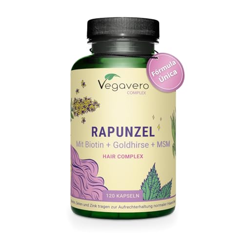 Rapunzel | Biotina Para El Cabello | Zinc + Selenio | 15 Ingredientes Para Crecimiento | Anticaida | 120 Cápsulas | Vegano & Sin Aditivos | Vegavero