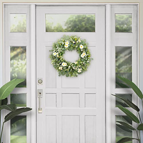 Puleo International 24" Artificial Daisy Floral Spring Door Wreath, Multicolor #TOP1