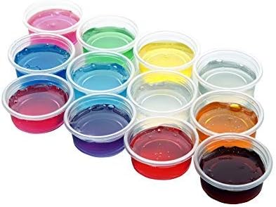 TITATO (12 Pack) Bubble Making Crystal Clear Clay Slime Putty with Straw & 2 Moulds for Kids 100% Safe & Non-Toxic DIY Toys, Stress Relief Sludge Toy