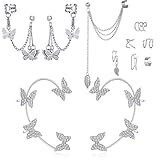 【Regalos delicados】 El juego de puños para los oídos es vanguardista, adecuado para mujeres y niñas de cualquier edad. Este magnífico manguito de piercing de hélice falso llamativo es muy elegante y viene con una bolsa de franela negra. Puedes comprarlos para tu madre, esposa, hermana, amigos como regalo sorpresa en cumpleaños, aniversario y Navidad.