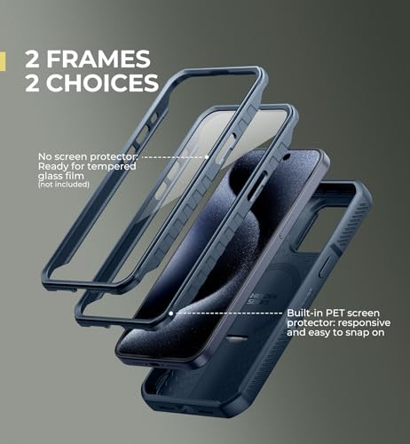 Coque iPhone 15 Pro Max contre les chutes avec cache objectif et écran protégé