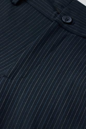Image of SNITCH Men Formal Trousers | Tailored Pleated Design with Regular Fit & Smooth Texture | Premium Polyester Blend for Office, Meetings & Special Occasions