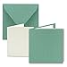 Produktbild 25x Quadratisches Faltkarten SET aus Kraft-Papier in Eukalyptus-Grün 15,0 x 15,0 cm - Doppel-Karten mit Briefumschlägen und Einlegeblättern aus Recycling-Papier - Serie UmWelt