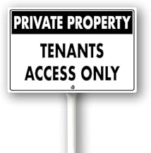 Bidesign Private Property Tenants Access Only Yard Sign with Metal Stakes 12×8in, Sturdy Aluminum Signs Rust Free, Notice and Reminder to the Public Perfect for Habitat Enhancement Areas and Parks