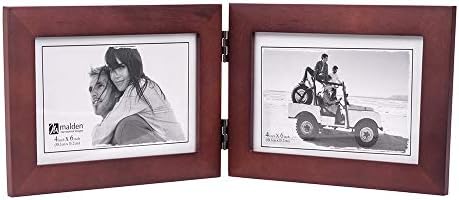 Malden Double Horizontal 4x6 Picture Frame - Wide Real Wood Molding, Real Glass - Dark Walnut