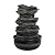 xpiyaer 15.7” High Rock Falls Tabletop Water Fountain with LED Lights - Indoor 5-Tier Cascading Fountain for Home and Office Decor (Gray_3, 15.7" high)