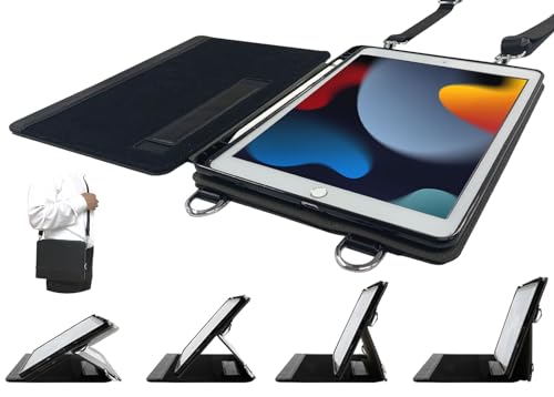 SLYDA iPad 10.2インチ (第9世代 第8世代 第7世代) 3モデル対応 マルチアングル スタンド ケース 肩掛け 首掛け ショルダー Apple Pencil 収納可 名刺入れ付 ビジネス 学校 by 幡ヶ谷カバンの商品画像（Amazon）
