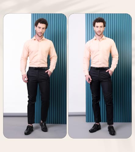 Image of CONTRARY Men's Pure Cotton Solid Stylish Casual & Formal Wear Shirt | Stylish Regular Fit Full Sleeve Comfortable Office Party Trendy Shirt - Multi Color