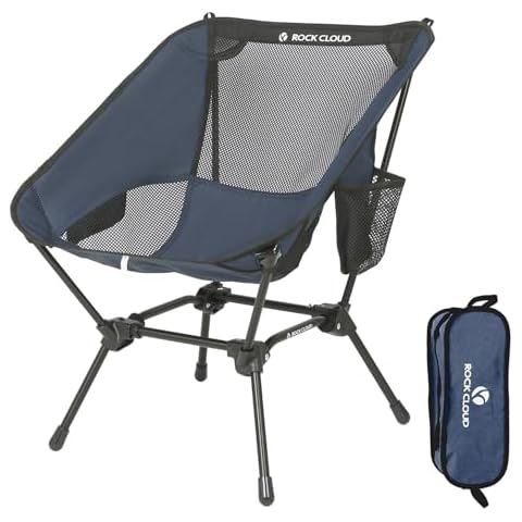 ROCK CLOUD Portable Camping Chair Ultralight Folding Chairs Outdoor for Camp Hiking Backpacking Lawn Beach Sports, Navy Cover