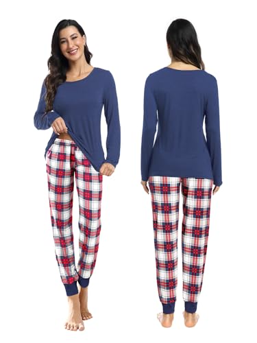 Couple Matching Plaid Pajama Set Christmas Pjs for Men Women Long Sleeve Sleepwear Lounge Set With Pockets S-2XL2