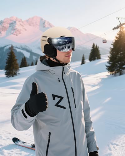 SNOWER Ski Helmet with Goggles, 2-in-1 Snowboard Helmet and Visor Goggles Combo - Adjustable Fit & Ventilation System - Snow Helmets for Men&Women - Thumbnail 7