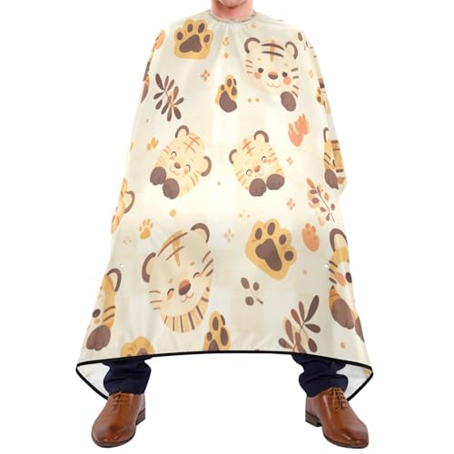Kigai Cute Tigers Hair Cutting Cape for Men & Women Waterproof Barber Cape Professional Hairdressing Salon Styling Apron with Adjustable Closure Snap