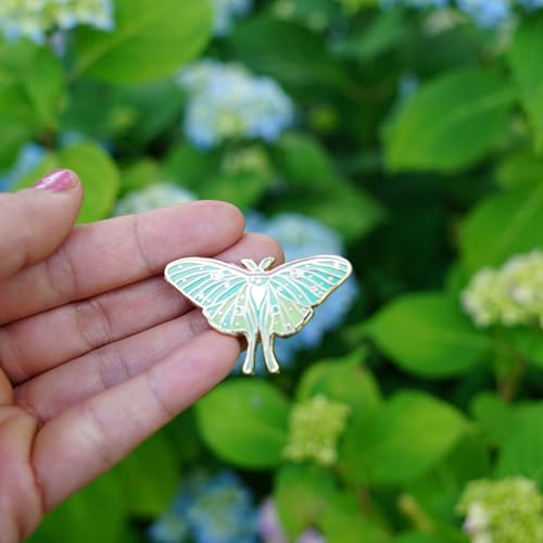 Glow-in-the-Dark Luna Moth Enamel Pin – Unique Gothic Accessory for Goth Aesthetic Jewelry Lovers, Luna Moth Gift4