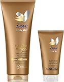 Dove Kit Selbstbräunungslotion Summer Revived, Für Gesicht und Körper, Mittlere und Dunkle Hauttypen, Stufenweise Bräune, Strahlende Haut, 72H Feuchtigkeit, Mit Aloe Vera, 1x 200 ml + 1x 75 ml