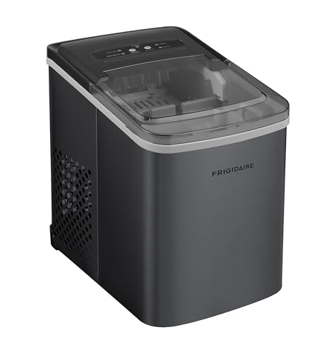 Frigidaire Countertop Portable, 26 lb per Day Bullet Ice Maker Machine (Black Stainless Steel)