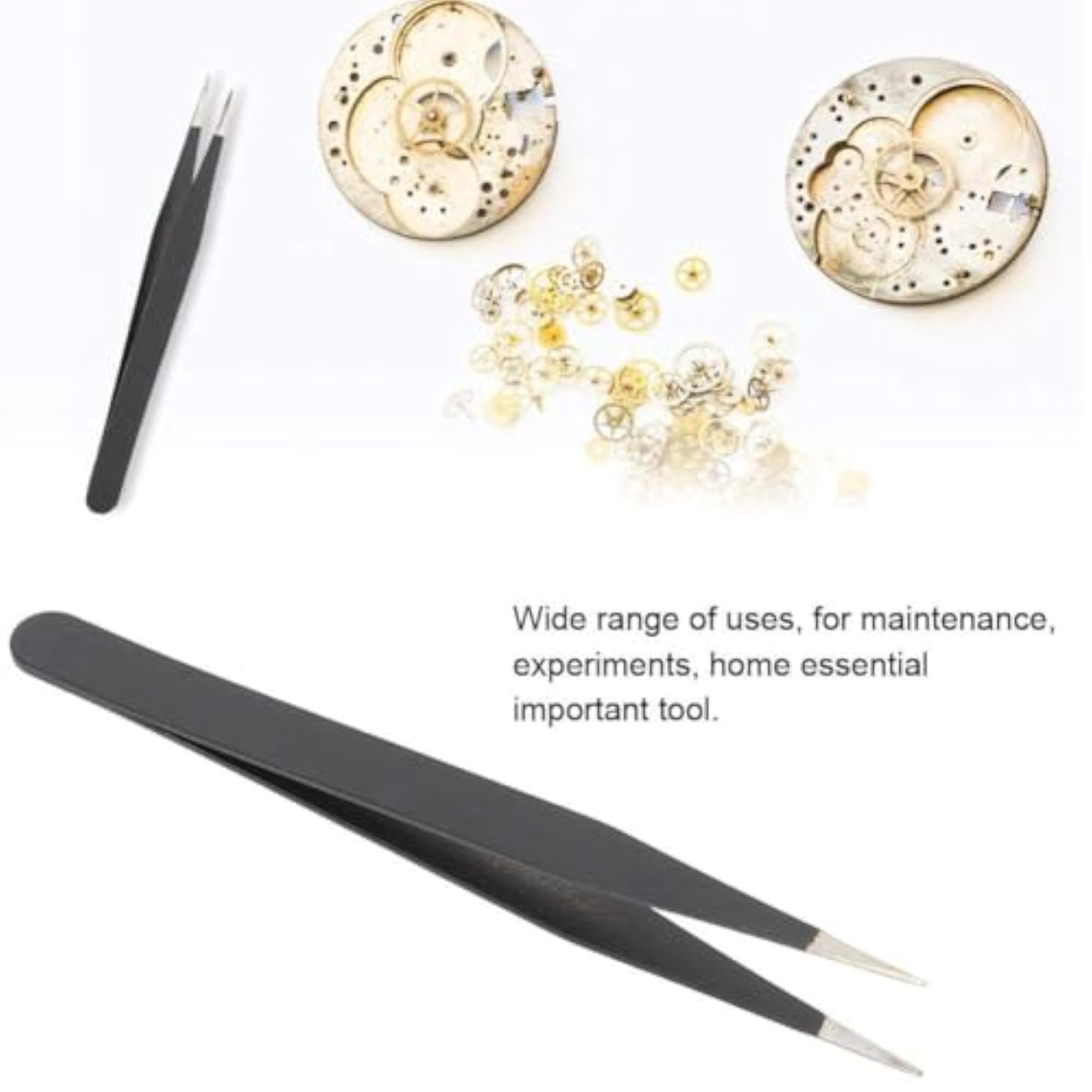 10 Pcs Anti-Static Stainless Steel Precision ESD Tweezers Set