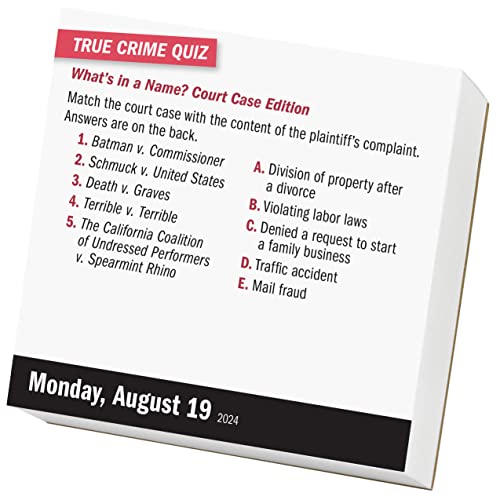 A Year Of True Crime PageADay Calendar 2024 Poisonings