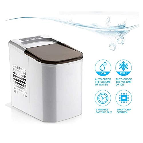 Máquina fabricadora de hielo de sobremesa, 15 kg en 24 horas, eléctrica portátil con 2 tamaños seleccionables de cubos para cocina y hogar miniatura 3