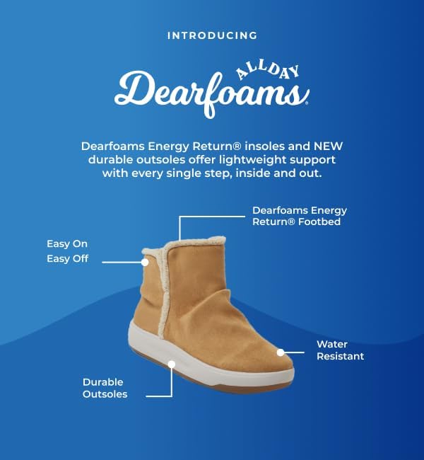 Dearfoams Women's Pine All Day Comfort and Water Resistant Ankle Boot, Whiskey, 10 | Image 5